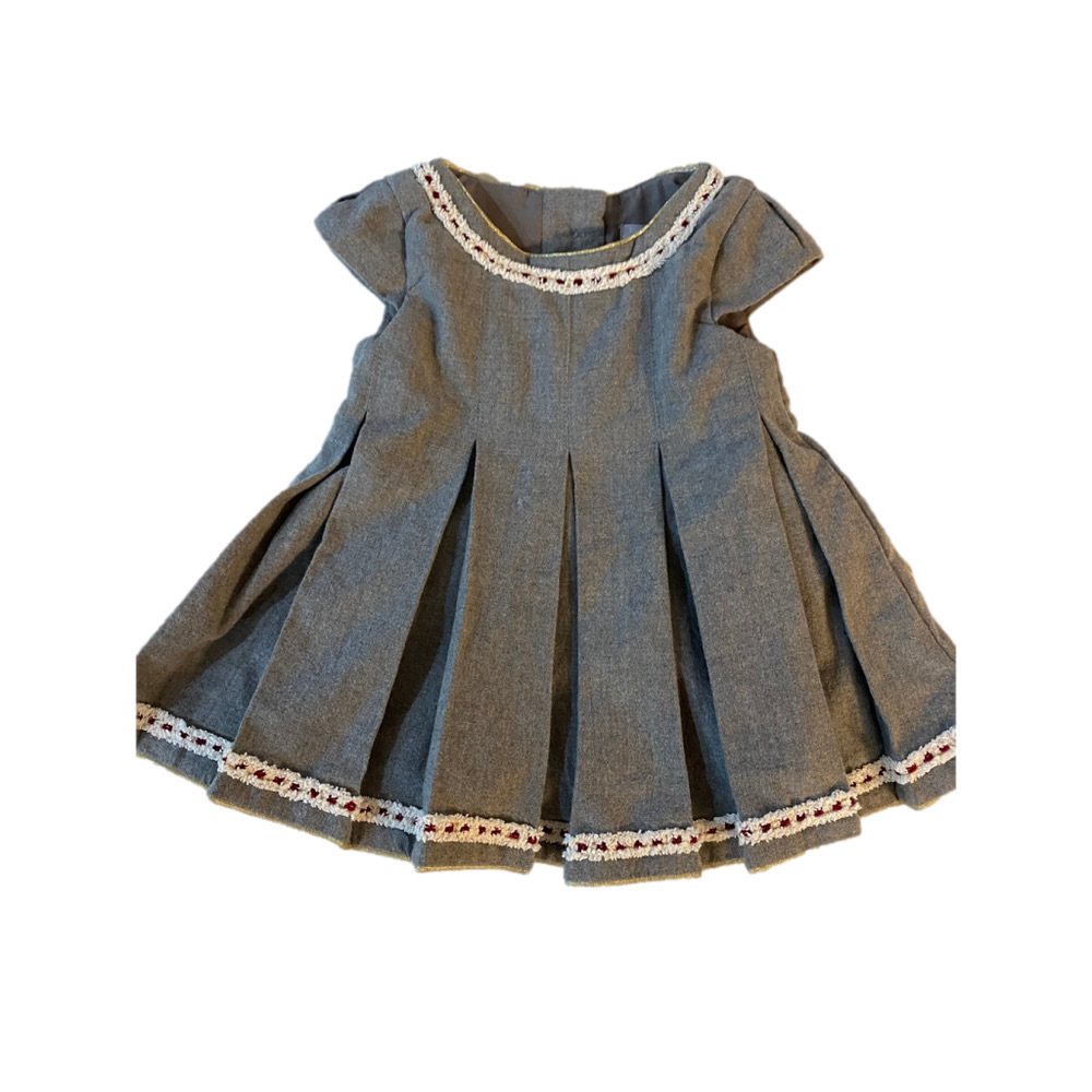 Girls TAHARI Baby Dress 3-6M Gray